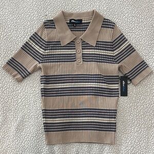 Alice Blue Navy and Cream Striped Polo Sweater